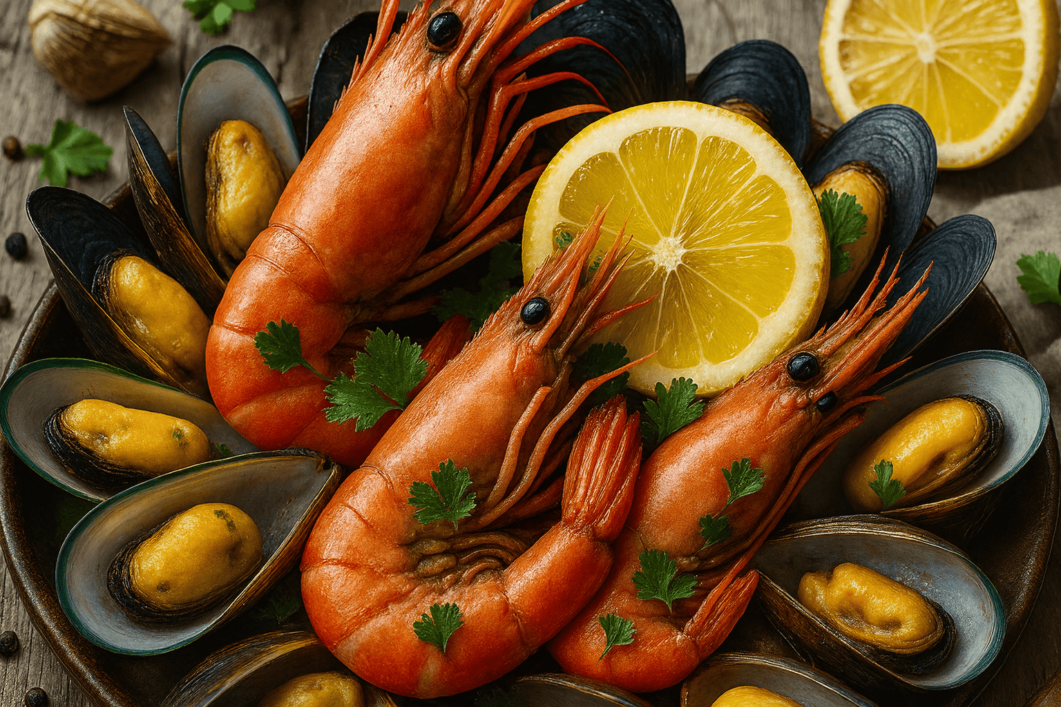 Fruits de mer grillés au four à bois et au barbecue