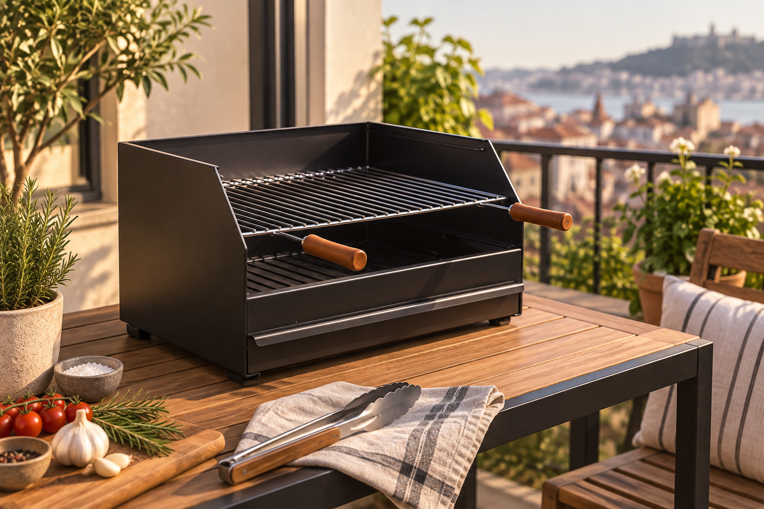Barbecue design pour petite terrasse d’appartement