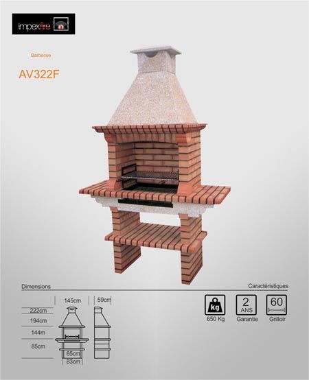 Barbecue AV322F vue latérale