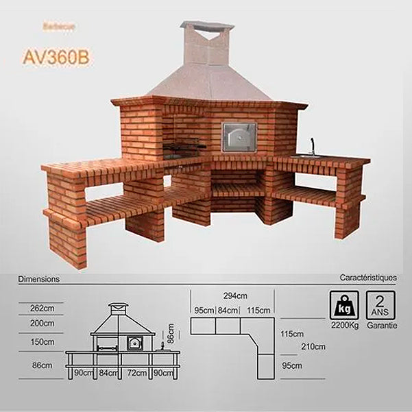 Barbecue AV360B installé