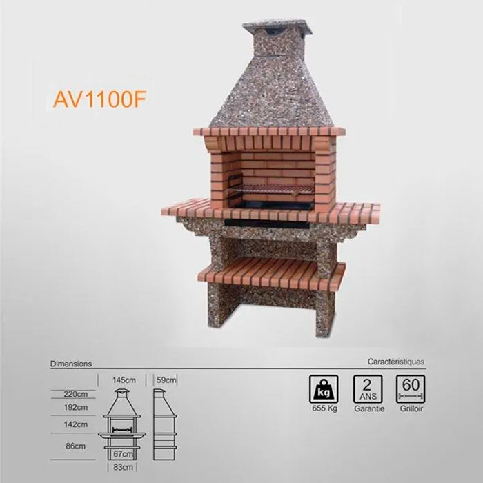 barbecue refractaire av1100f