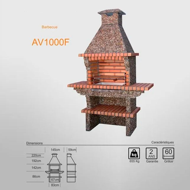 barbecue fixe en kit av1000f