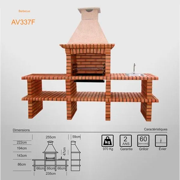 Barbecue AV337F vue latérale