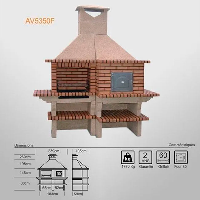 barbecue avec four a pain av5350f