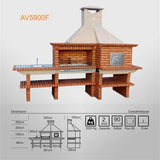 barbecue four a bois et evier av5900f