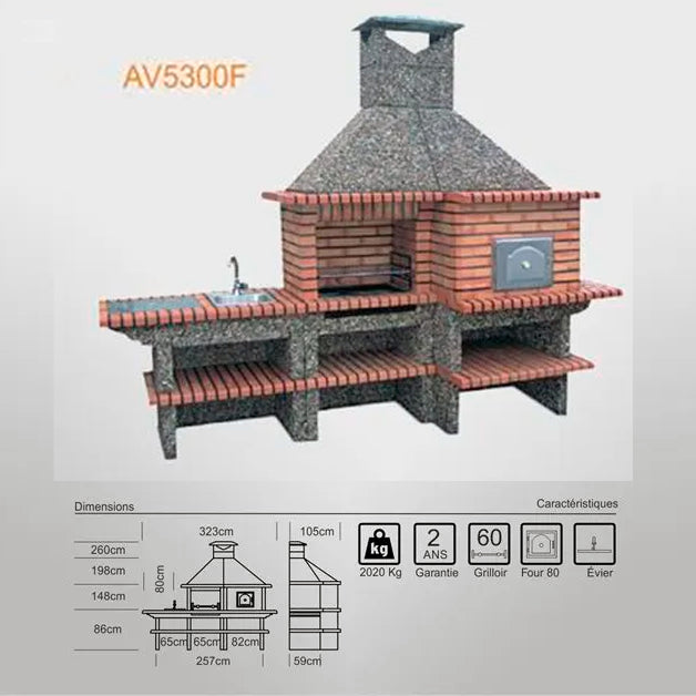 barbecue et four a pizza exterieur av5300f