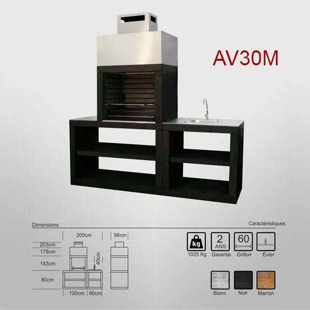 barbecue moderne avec evier av30m