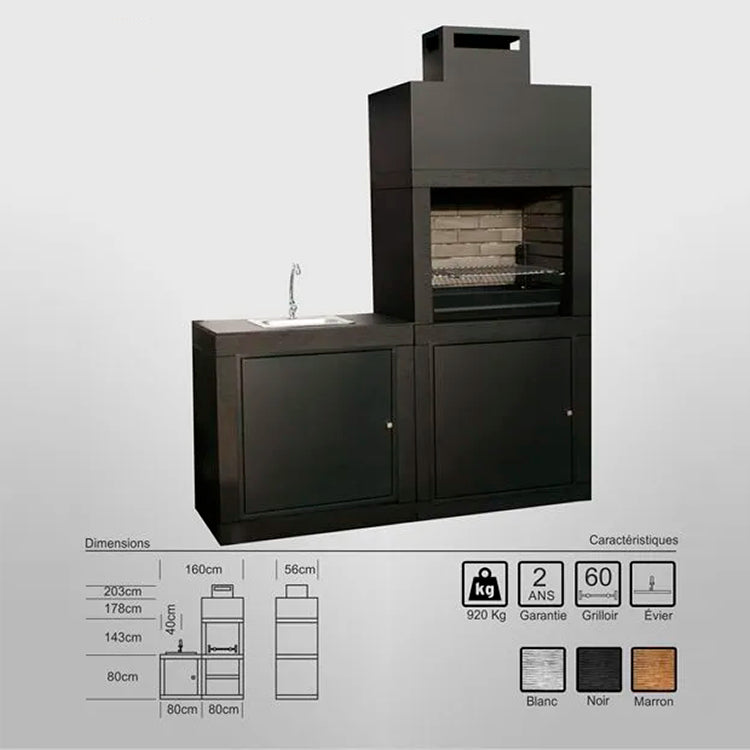 barbecue moderne avec evier av40m