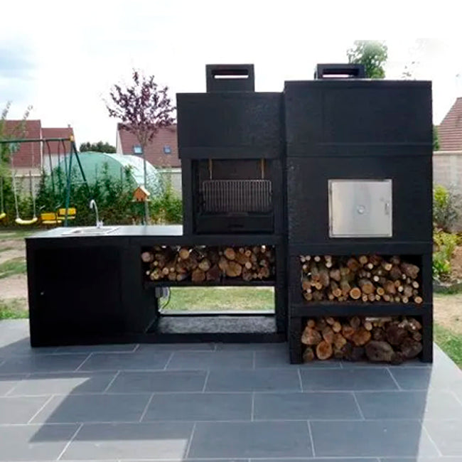 barbecue moderne avec four et evier av80m