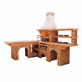 Barbecue angolare in mattoni con lavello CE7020B