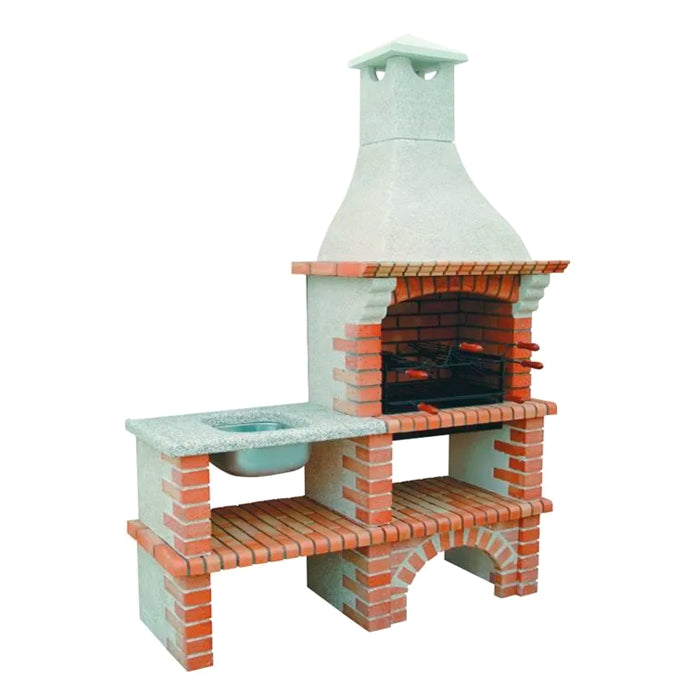 barbecue en brique de jardin avec evier ce3050f