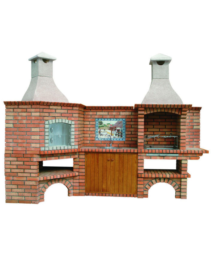 four a bois d angle avec barbecue ce1002b