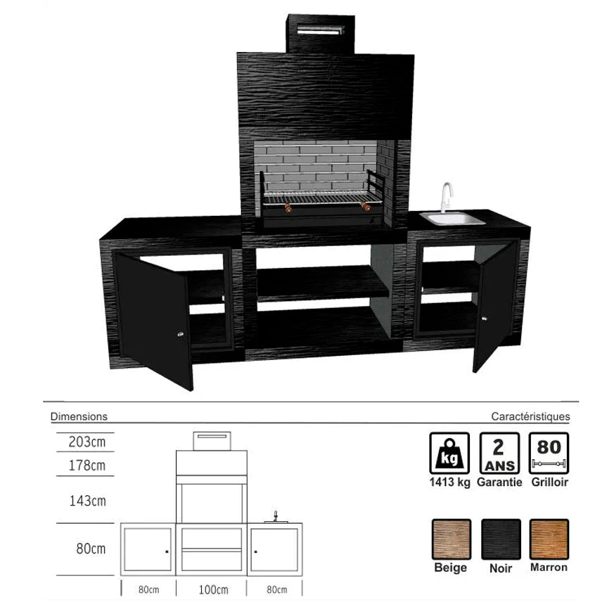 barbecue moderne avec evier av60m