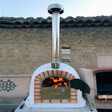 Cheminee Four a Bois INOX 100cm avec Chapeaux AC30F