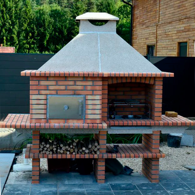 barbecue fixe avec four a pain et pizza av5550f