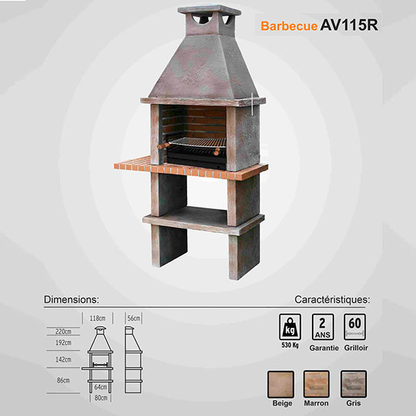 Barbecue AV115R vue latérale