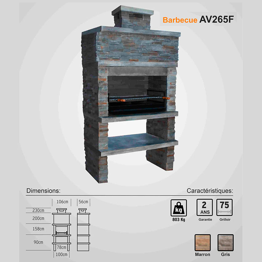 pas cher barbecue en beton av265f