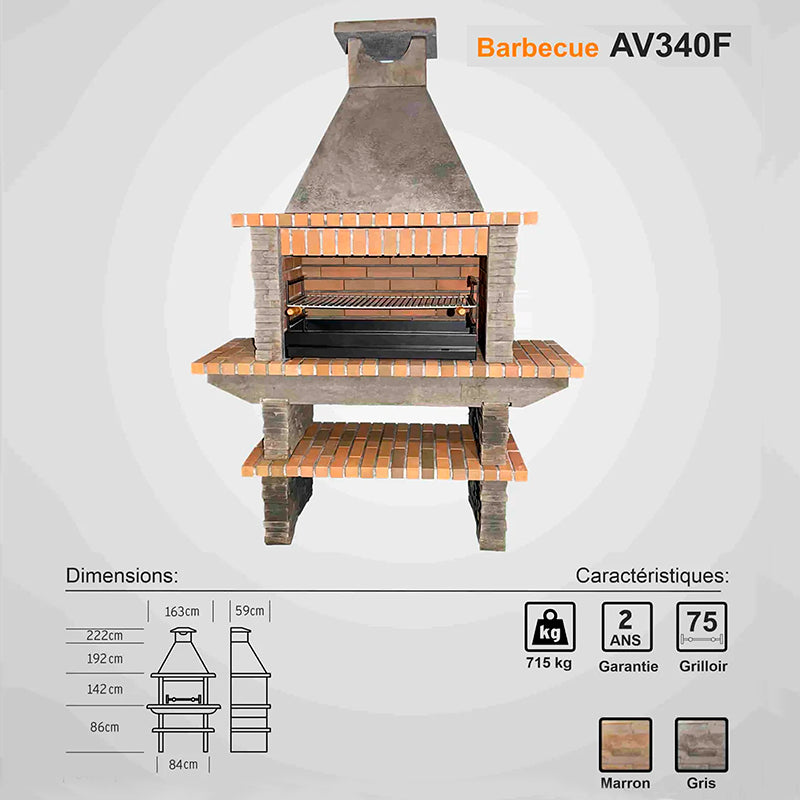 barbecue de jardin en pierre av340f