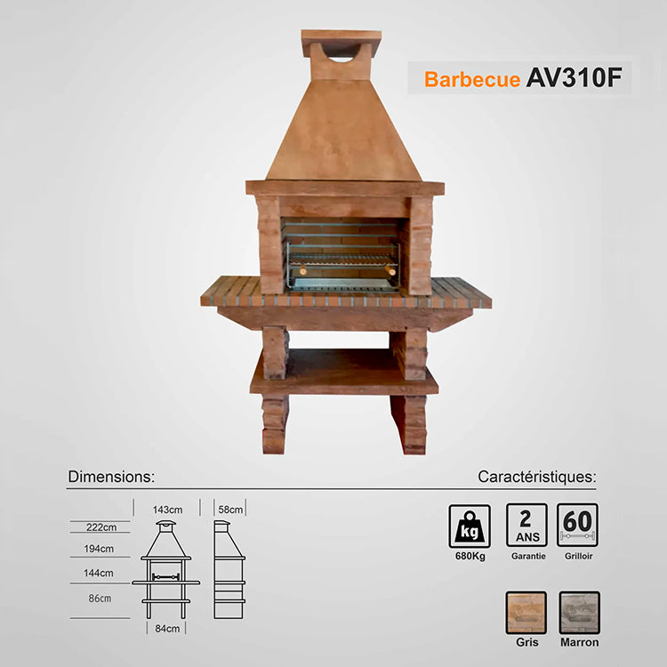 barbecue en pierre pour votre jardin av310f