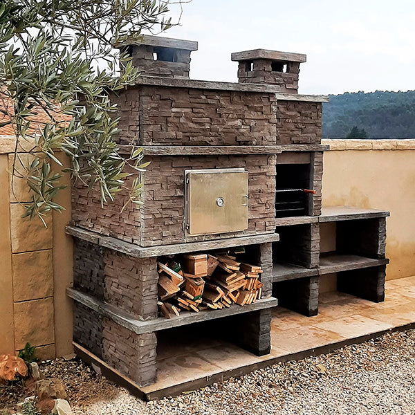 Barbecue en Beton Avec Four a Bois AV280F