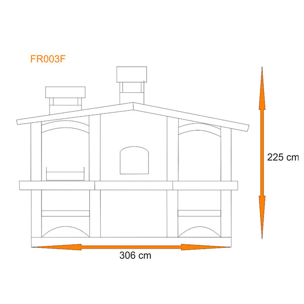 barbecue rustique avec four et evier fr003f