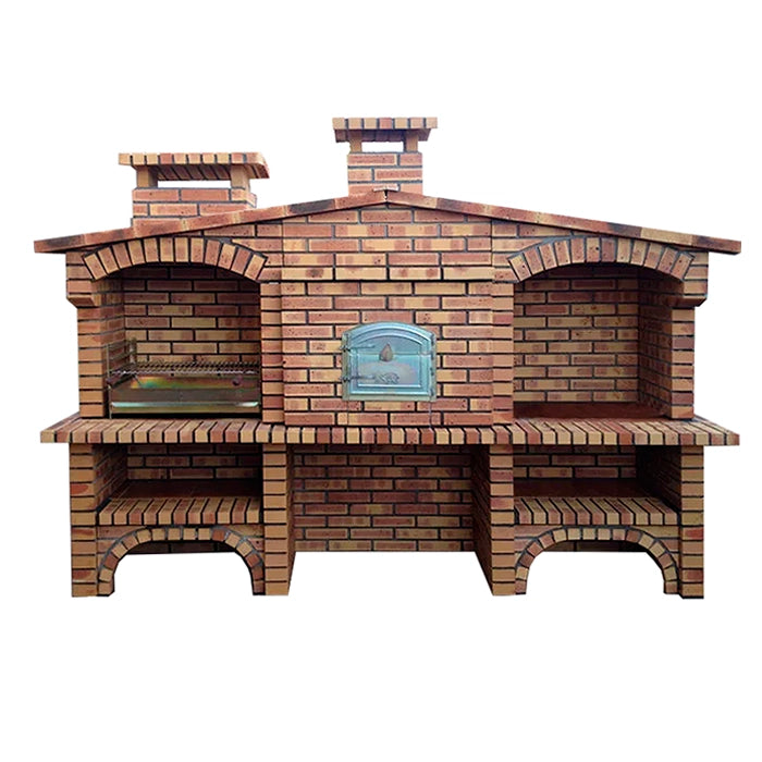 barbecue rustique avec four et evier fr003f