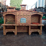 barbecue rustique avec four et evier fr003f