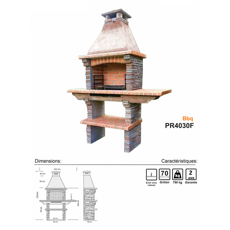 barbecue en pierre reconstituee pr4030f