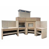 Barbecue en granit avec four a Pizza d´angle GR43F