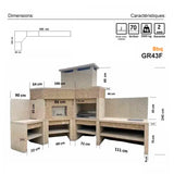barbecue en granit avec four a pizza d angle gr43f