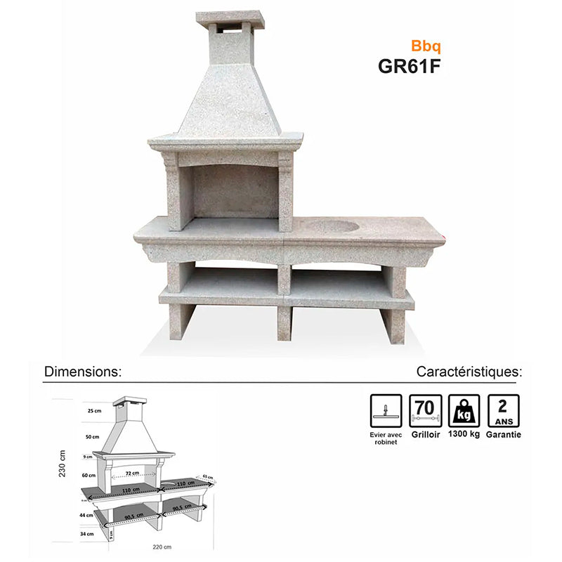 barbecue granit jardin du portugal gr61f