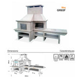 barbecue granit avec four a pizza gr65f