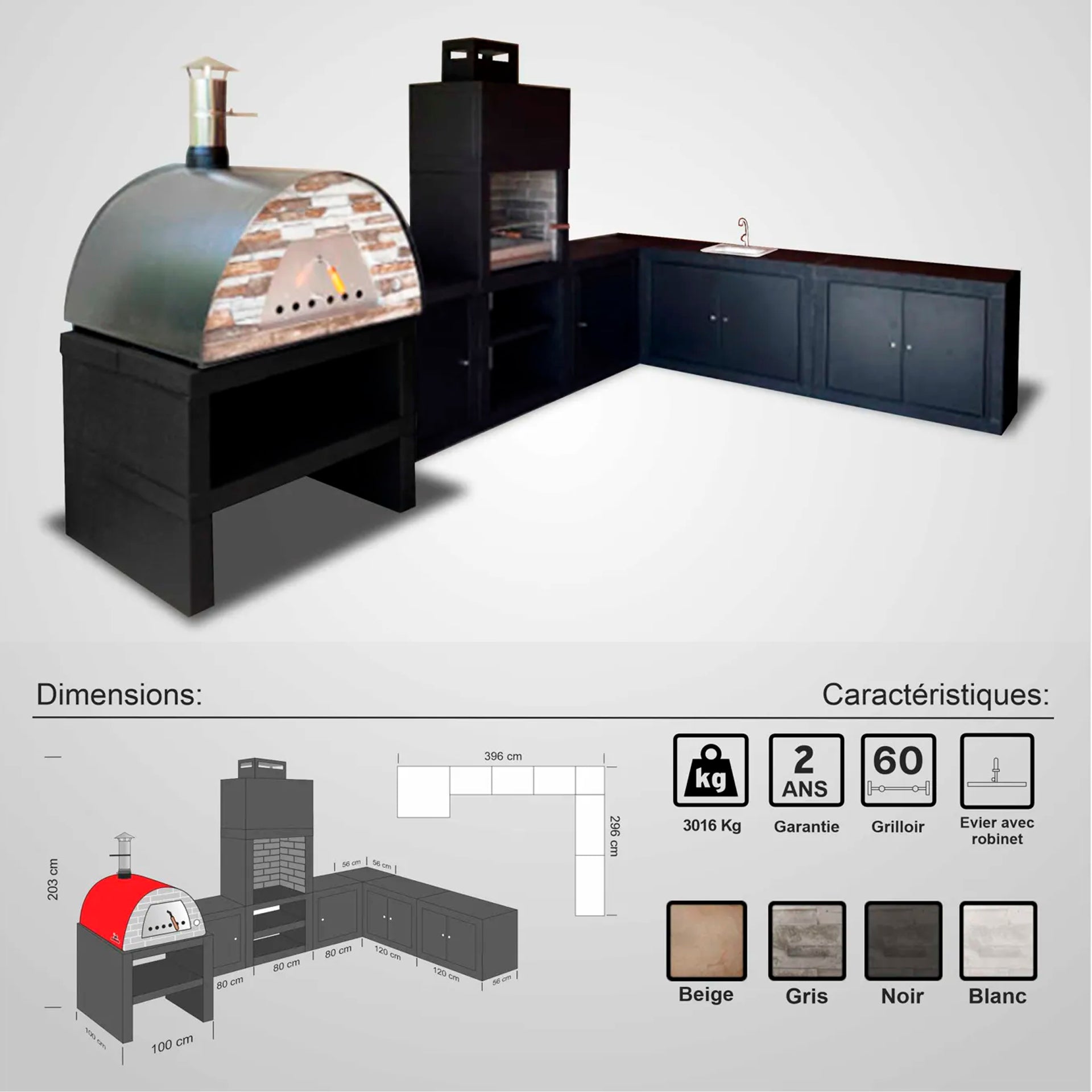 barbecue moderne avec maximus prime arena av125b