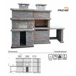barbecue en pierre et four a bois pr4740f