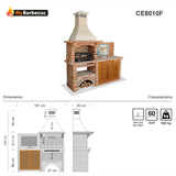 Charcoal barbecue with sink CE8010PF