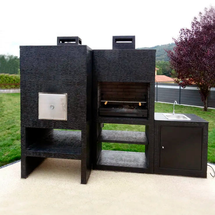 barbecue ligne moderne avec four et evier av100m