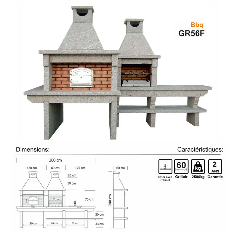 Barbecue GR56F vue complète