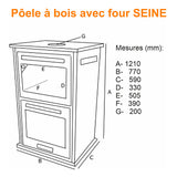 poele a bois bouilleur avec four seine pf027f