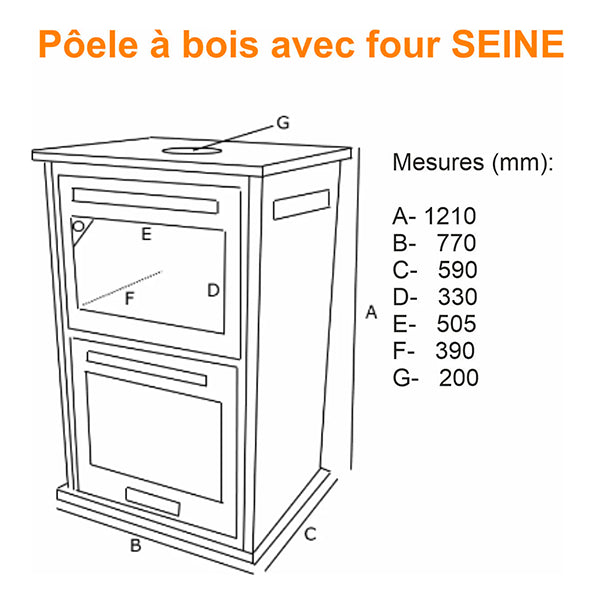 poele a bois bouilleur avec four seine pf027f