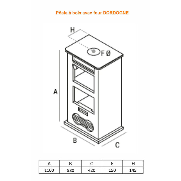 poele a bois avec four dordogne pf028f