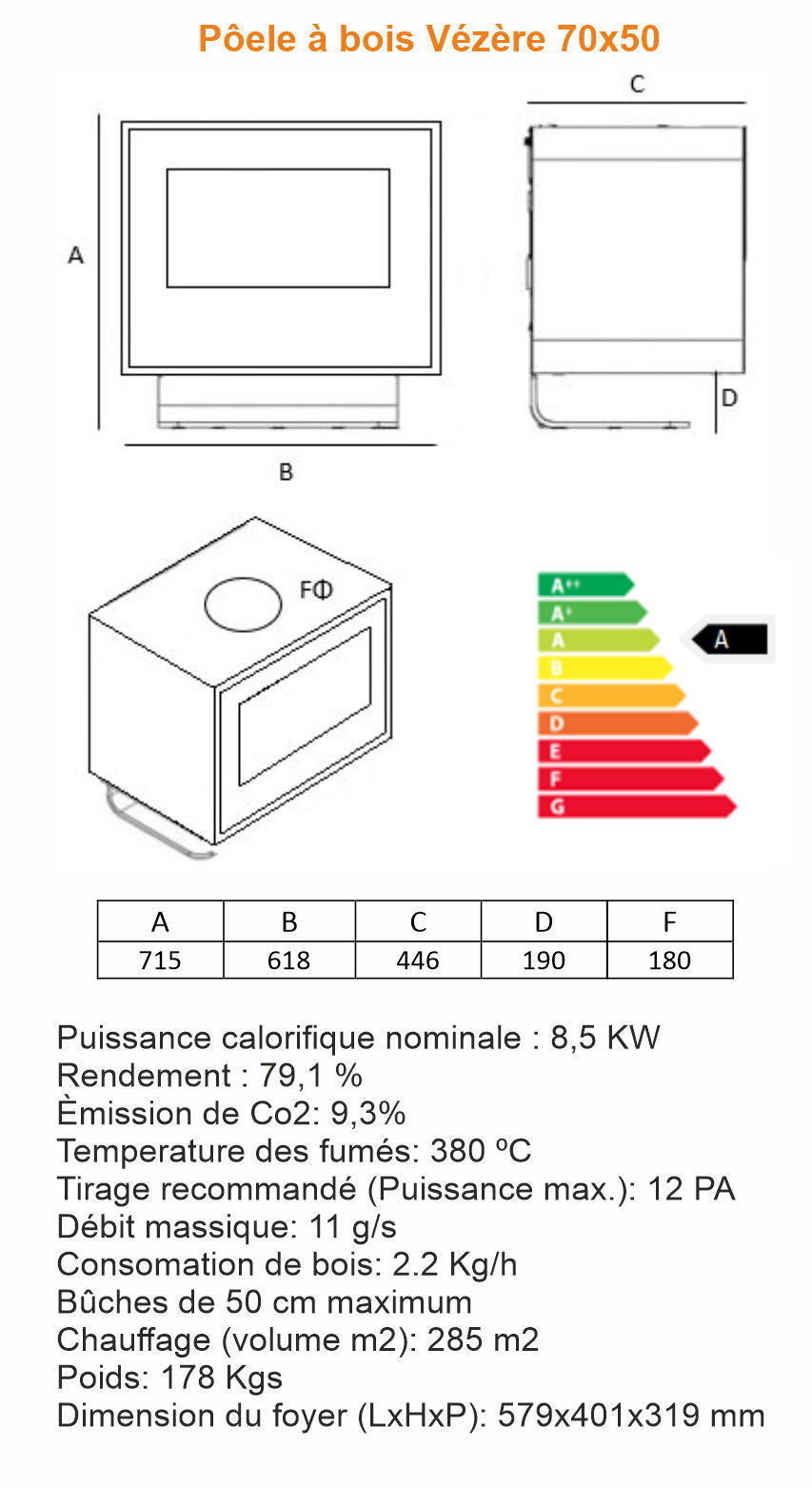poele a bois vezere pf032f