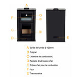 poele a bois avec four aveyron pf037f