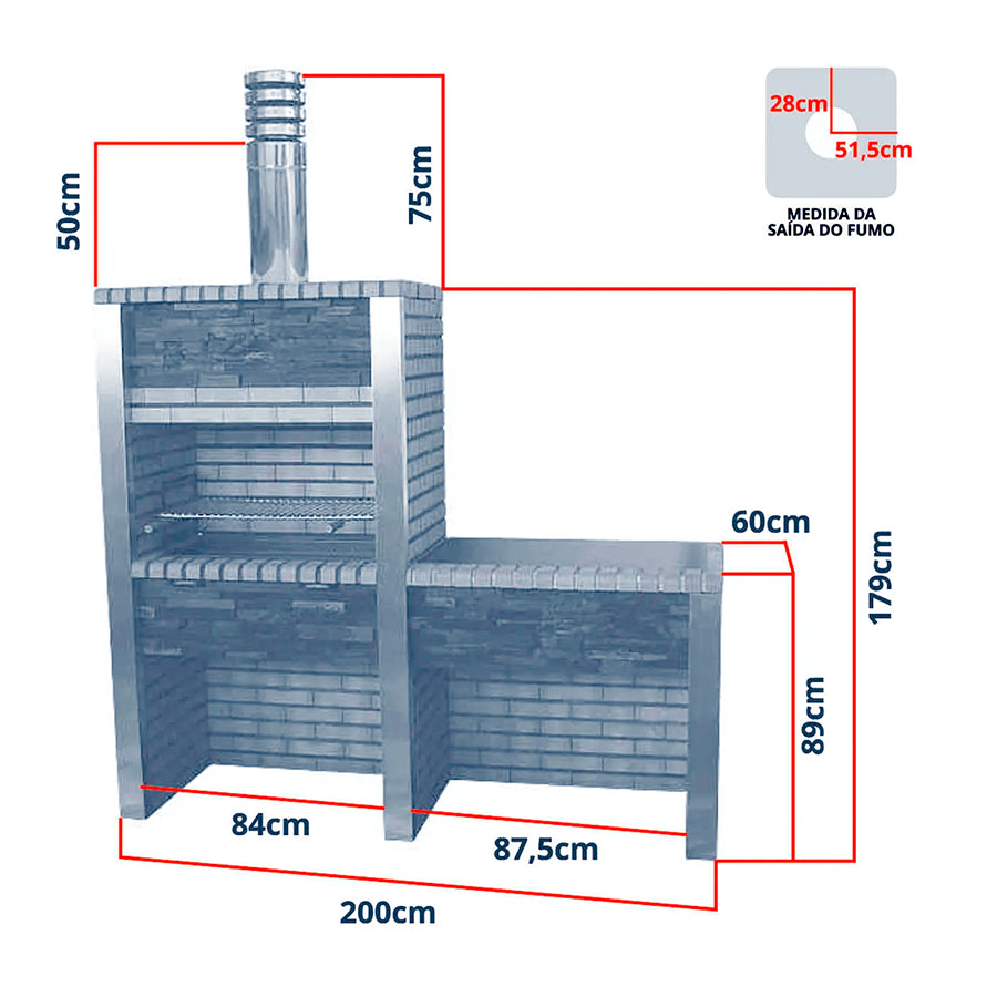 barbecue en pierre avec plan de travail cs3040f