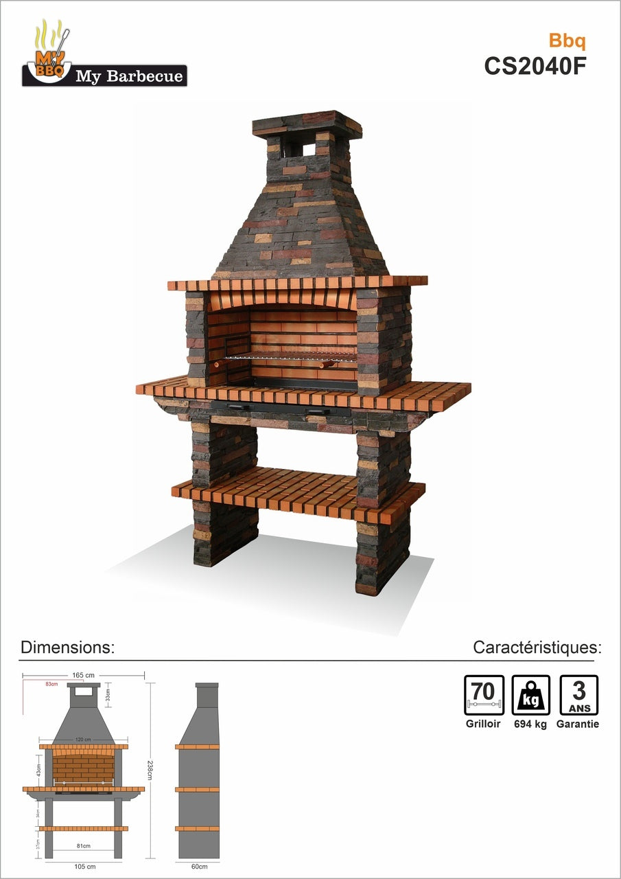 barbecue en pierre simple cs2040f