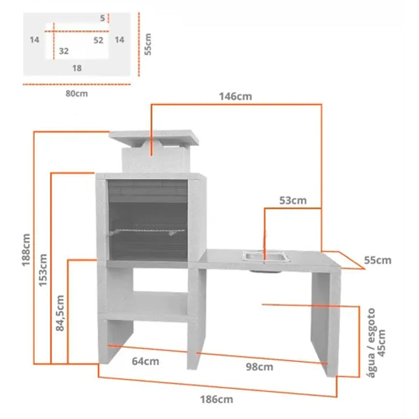 barbecue avec evier contemporain cs6090f