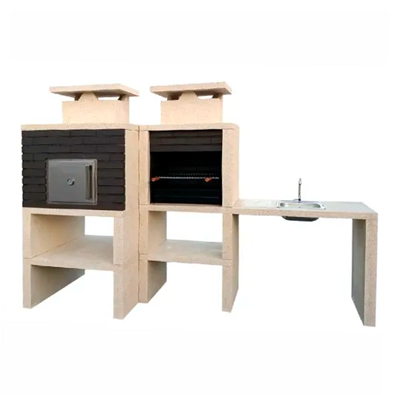 barbecue comtemporain avec four et evier cs6140f