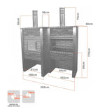 barbecue en pierre et briques avec four cs3060f 1