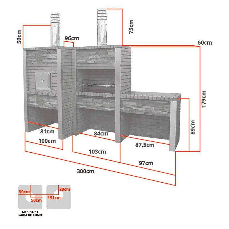 barbecue pierre et briques avec four et evier cs3070f 1