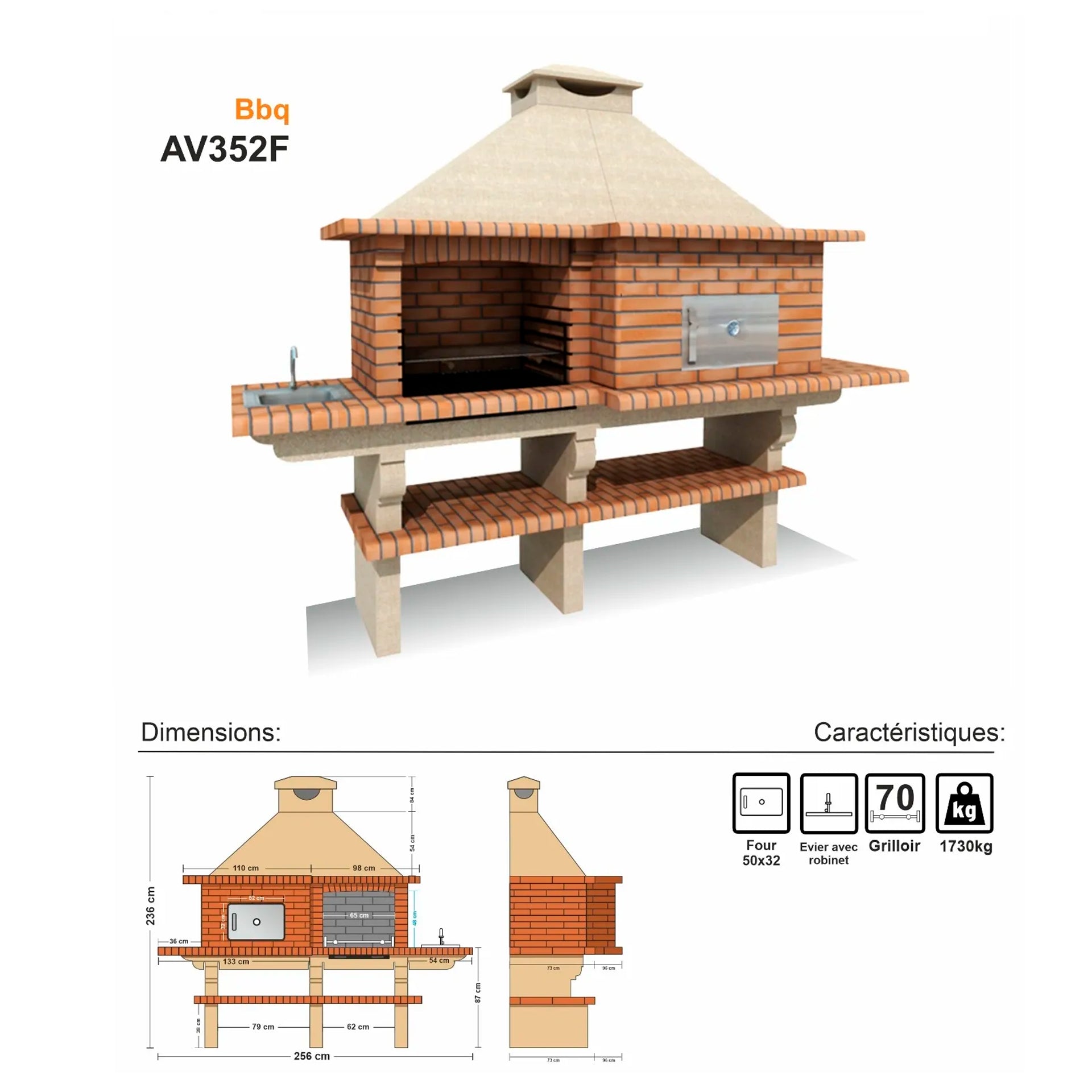 Barbecue AV352F installé