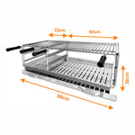 grilloir double a encastrer en inox 88x44 ac43f